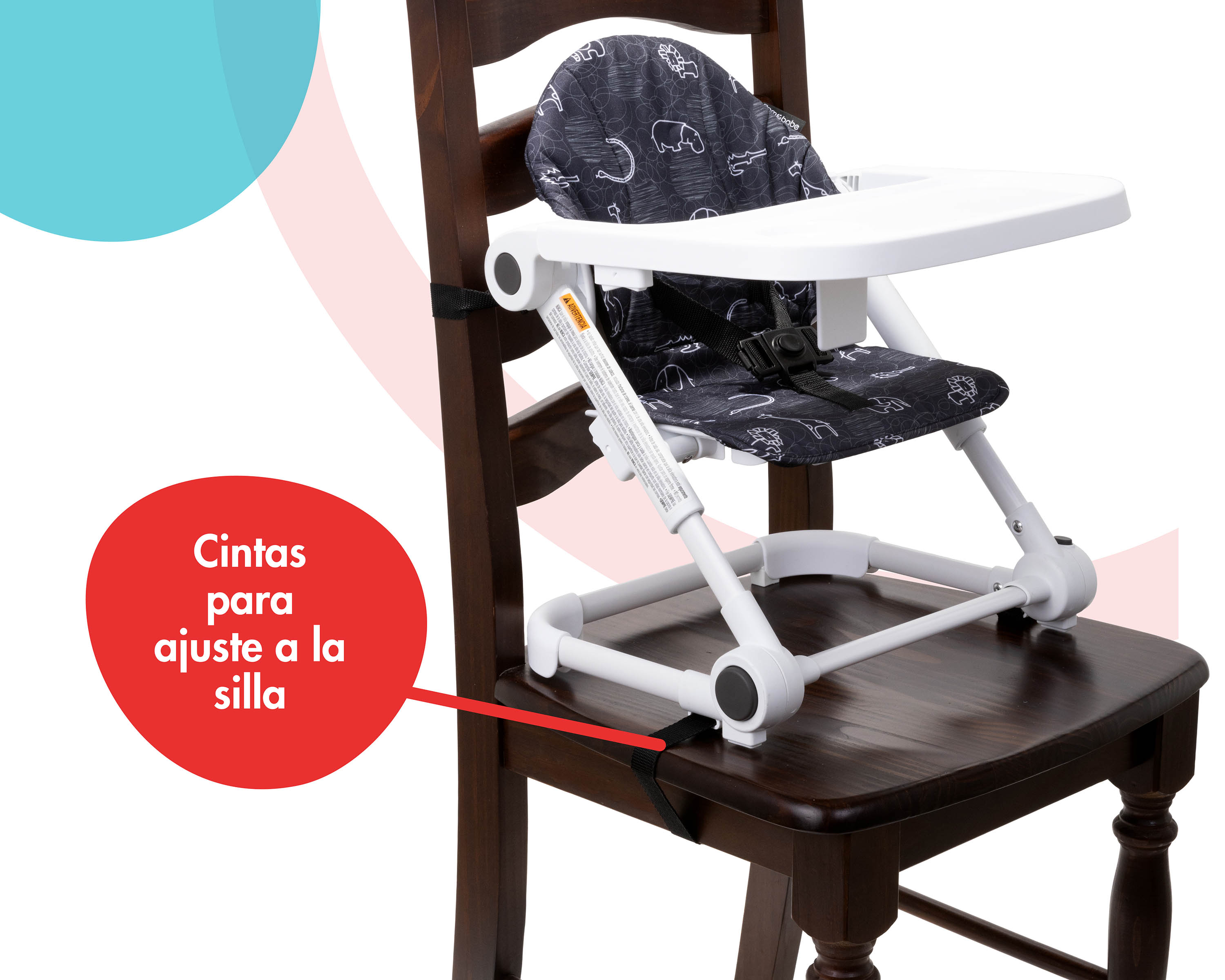 Foto 5 pulgar | Asiento Elevador Booster Para Comer Plegable 2 En 1 Negro
