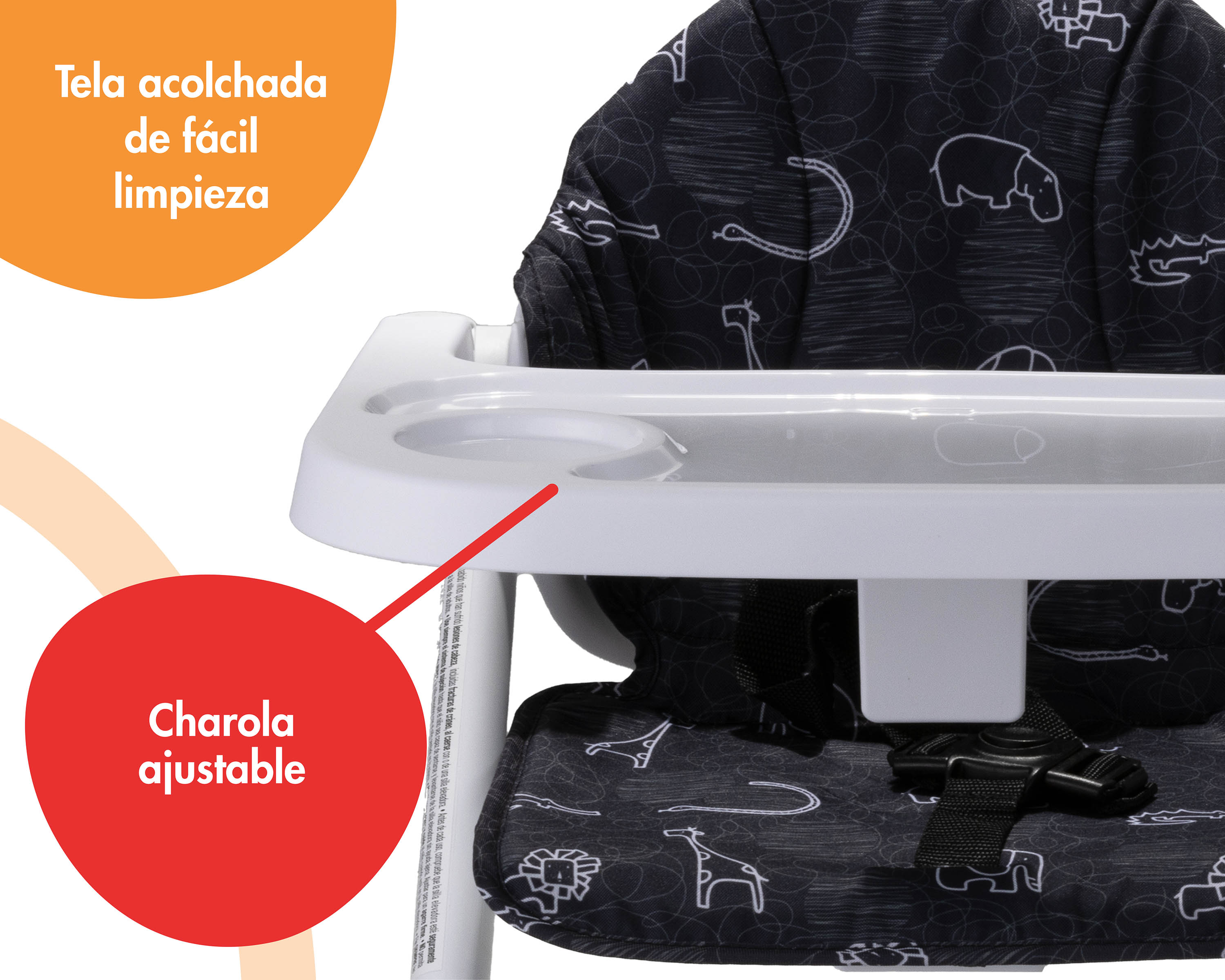 Foto 6 pulgar | Asiento Elevador Booster Para Comer Plegable 2 En 1 Negro