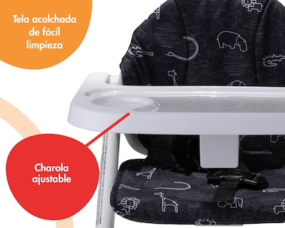 Foto 5 | Asiento Elevador Booster Para Comer Plegable 2 En 1 Negro