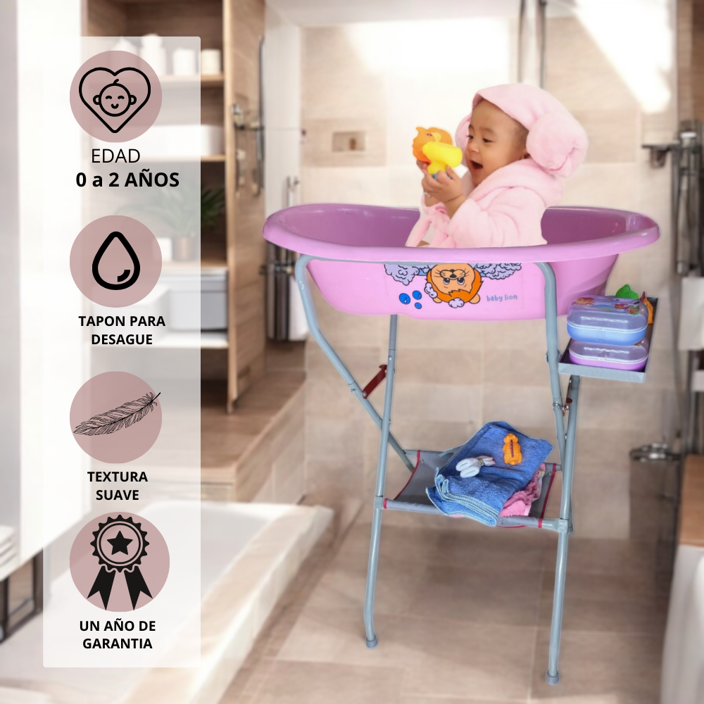 Foto 4 | Bañera Promeyco Rosa con Base