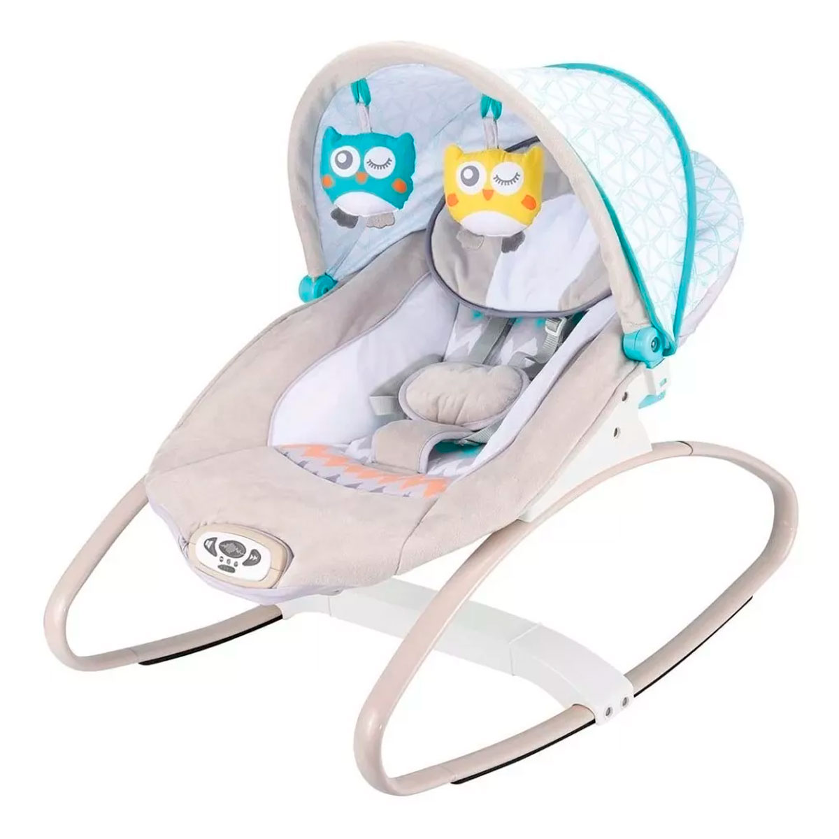 Silla Mecedora Beige Buhos Para Bebe Gbb