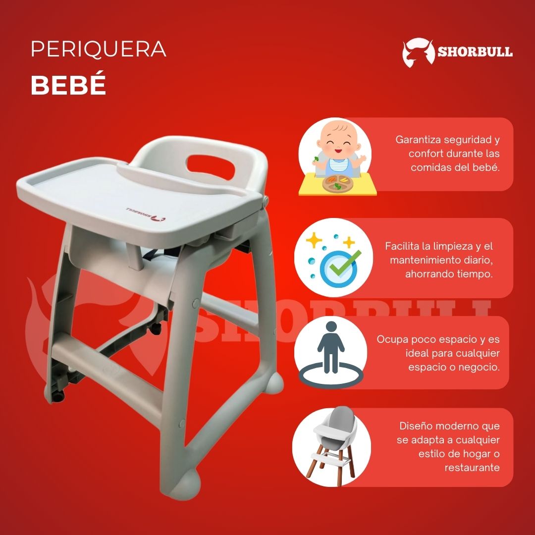 Foto 8 pulgar | Silla Alta Periquera Shorbull para Bebé