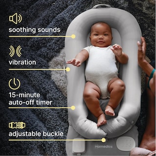 Foto 3 | Cojín Calmante Para Bebés Homedics 3 En 1, Relajante, Gris, Recargable - Venta Internacional.