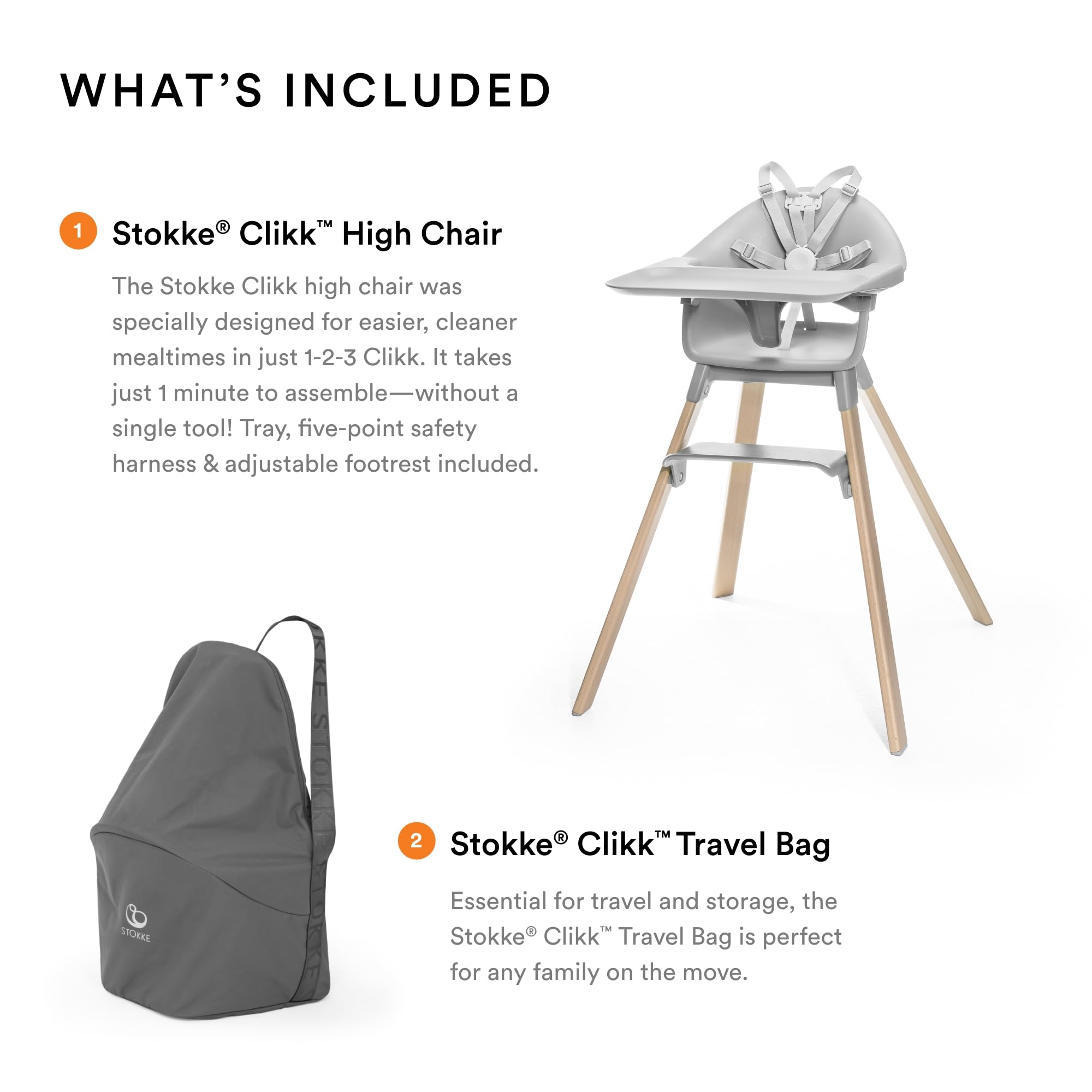 Foto 4 pulgar | Trona Stokke Clikk Cloud Grey Con Bolsa De Viaje Gris 6-36 M - Venta Internacional.