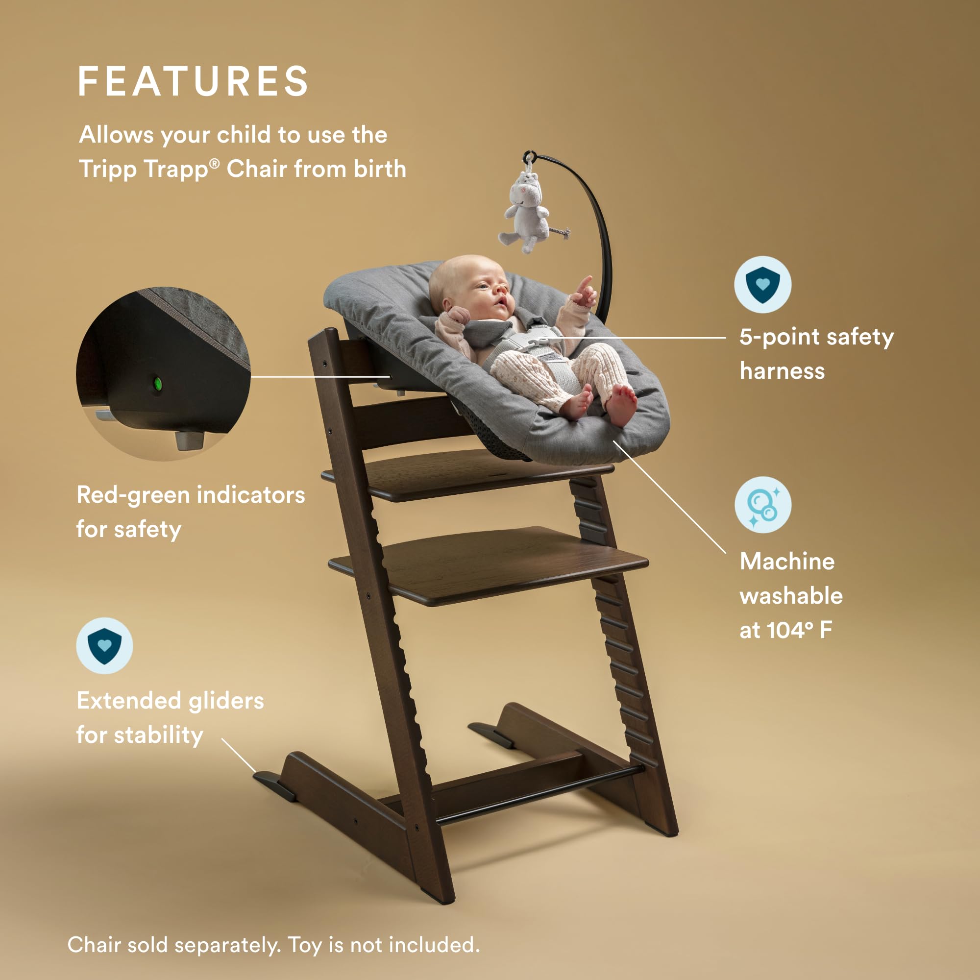 Foto 3 pulgar | Set De Silla Stokke Tripp Trapp Para Recién Nacidos, Antracita, Hasta 9 Kg - Venta Internacional.