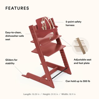 Foto 2 | Trona Stokke Tripp Trapp De Color Rojo Cálido Con Juego Para Bebés De 6 A 36 Meses - Venta Internacional.