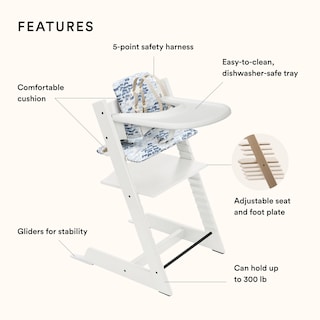 Foto 2 | Trona Stokke Tripp Trapp Con Cojín Y Bandeja Blanco/azul - Venta Internacional.