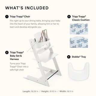 Foto 3 | Trona Stokke Tripp Trapp Con Cojín Y Bandeja Blanco/azul - Venta Internacional.