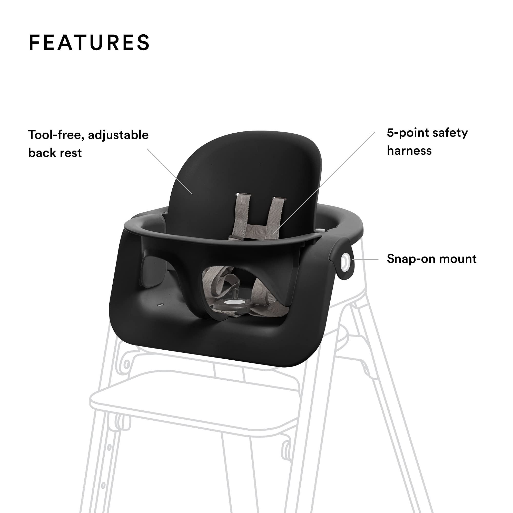 Foto 3 pulgar | Set De Bebé Stokke Steps Negro Para Trona A Partir De 6 Meses Con Arnés - Venta Internacional.