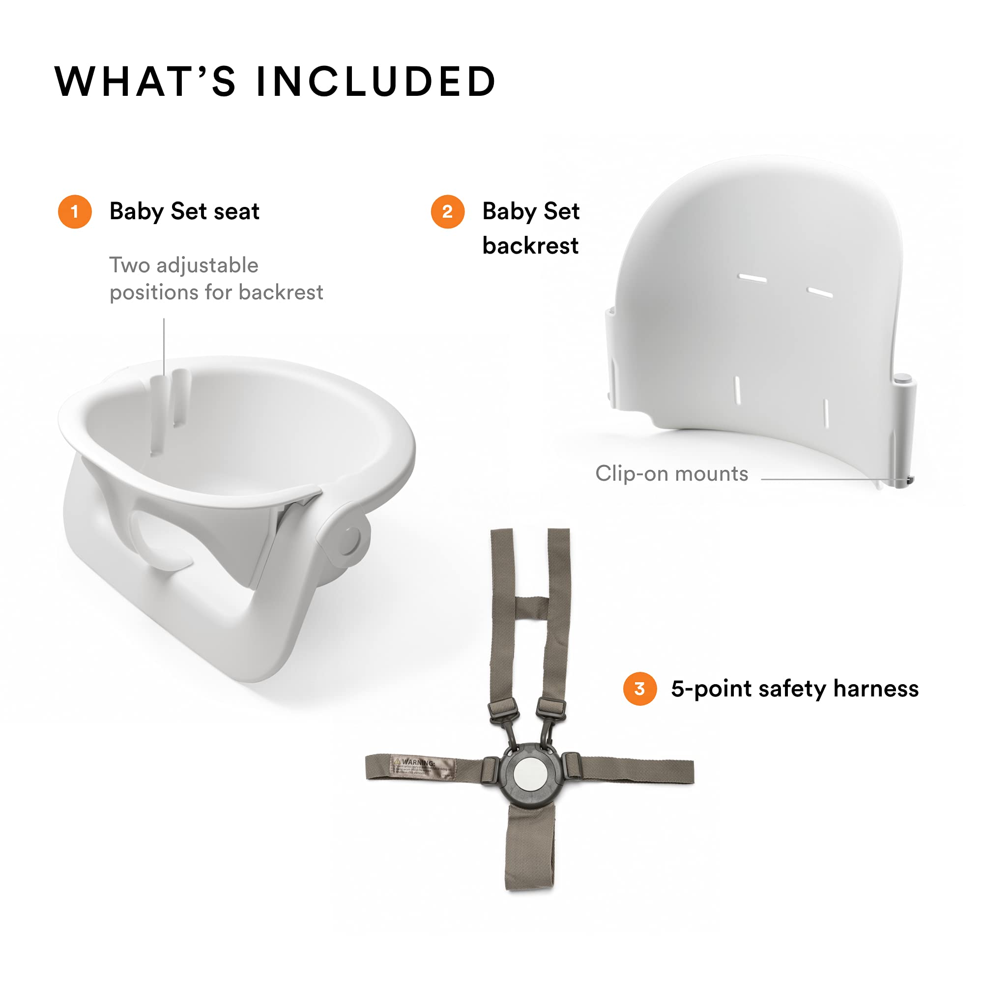 Foto 3 | Set De Bebé Stokke Steps Negro Para Trona A Partir De 6 Meses Con Arnés - Venta Internacional.