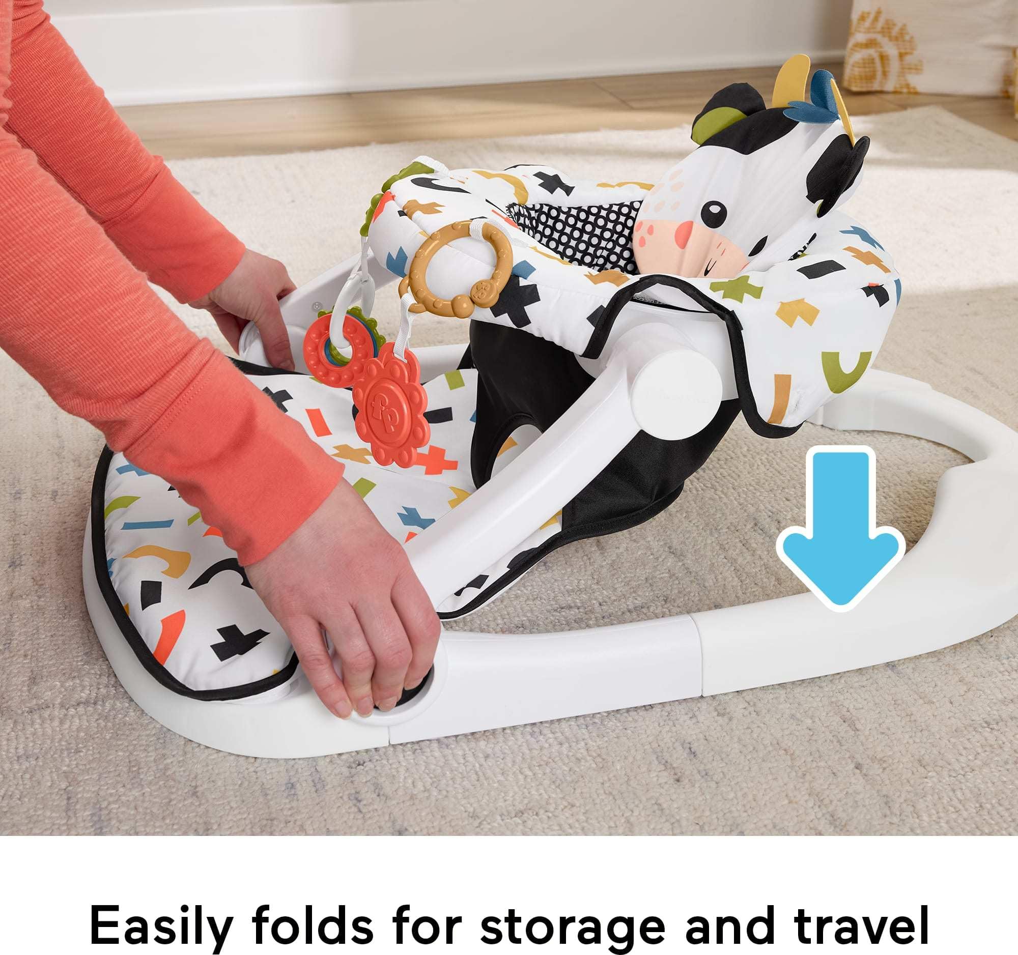 Foto 4 pulgar | Silla Portátil Para Bebés Fisher-price Cute Cow Sit-me-up - Venta Internacional.