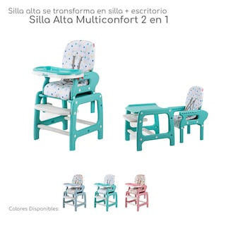 Foto 1 | Periquera Para Bebe Silla Alta Para Comer Escritorio - Verde