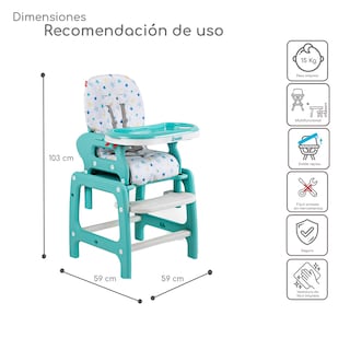 Foto 4 | Periquera Para Bebe Silla Alta Para Comer Escritorio - Verde