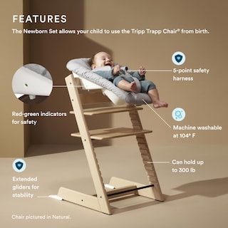 Foto 2 | Set De Silla Tripp Trapp Para Recién Nacidos Stokke Blanco/gris De Hasta 9 Kg - Venta Internacional.