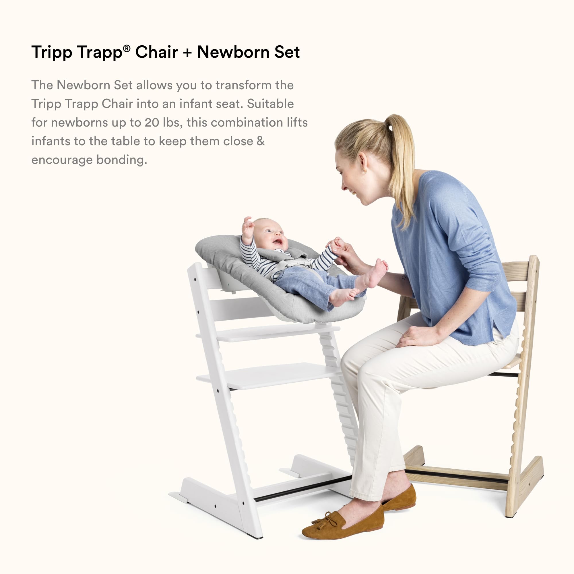 Foto 5 pulgar | Set De Silla Tripp Trapp Para Recién Nacidos Stokke Blanco/gris De Hasta 9 Kg - Venta Internacional.