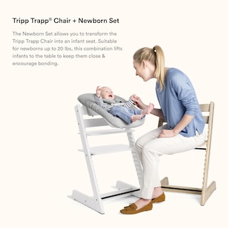 Foto 4 | Set De Silla Tripp Trapp Para Recién Nacidos Stokke Blanco/gris De Hasta 9 Kg - Venta Internacional.