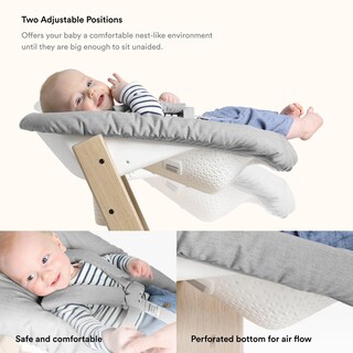 Foto 5 | Set De Silla Tripp Trapp Para Recién Nacidos Stokke Blanco/gris De Hasta 9 Kg - Venta Internacional.