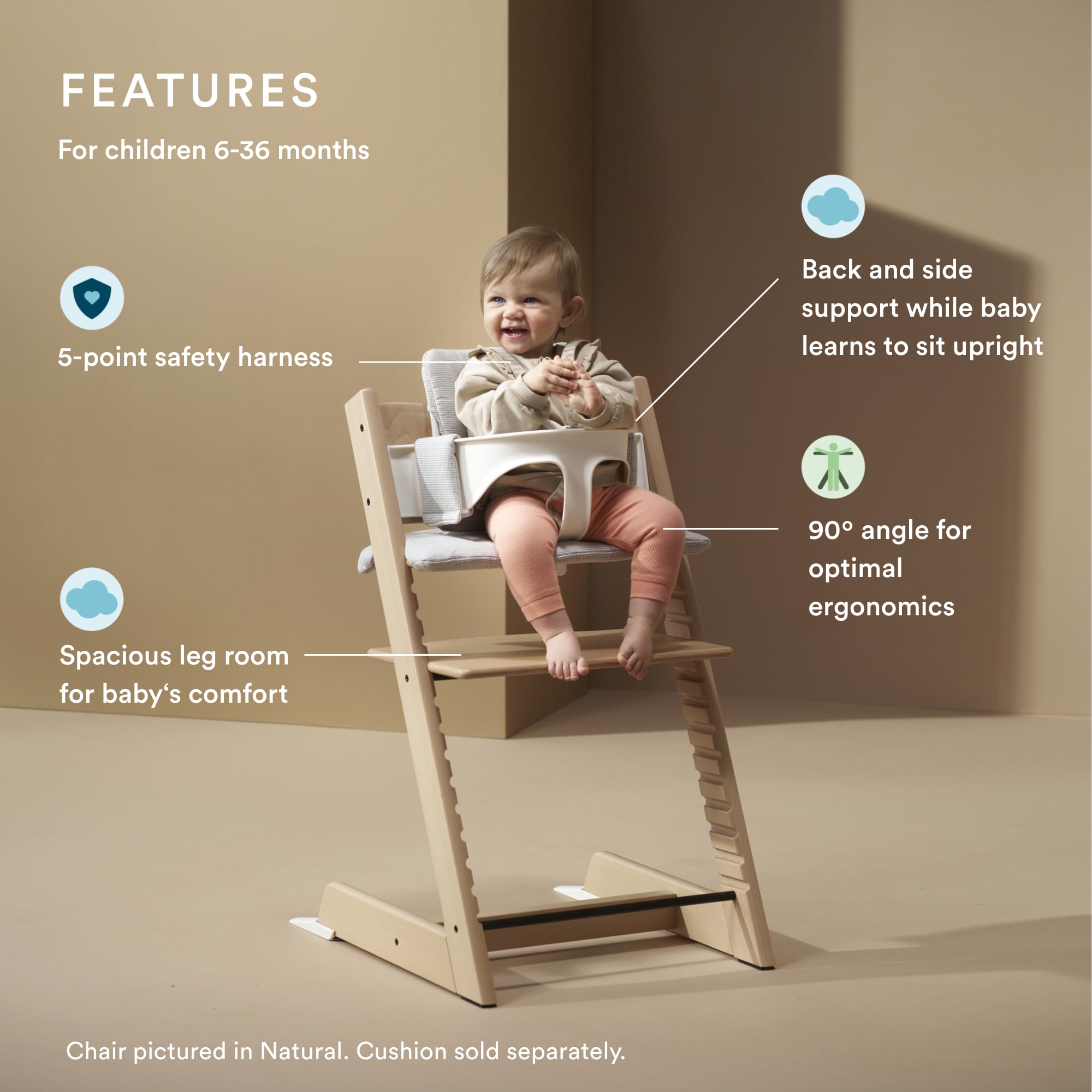 Foto 3 pulgar | Silla Alta Stokke Tripp Trapp Oak Natural Con Juego Para Bebés De 6 A 36 M - Venta Internacional.