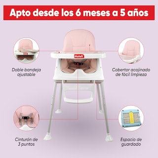 Foto 2 | Silla Alta Periquera Motek Bruni 4 En 1 Comer Bebe