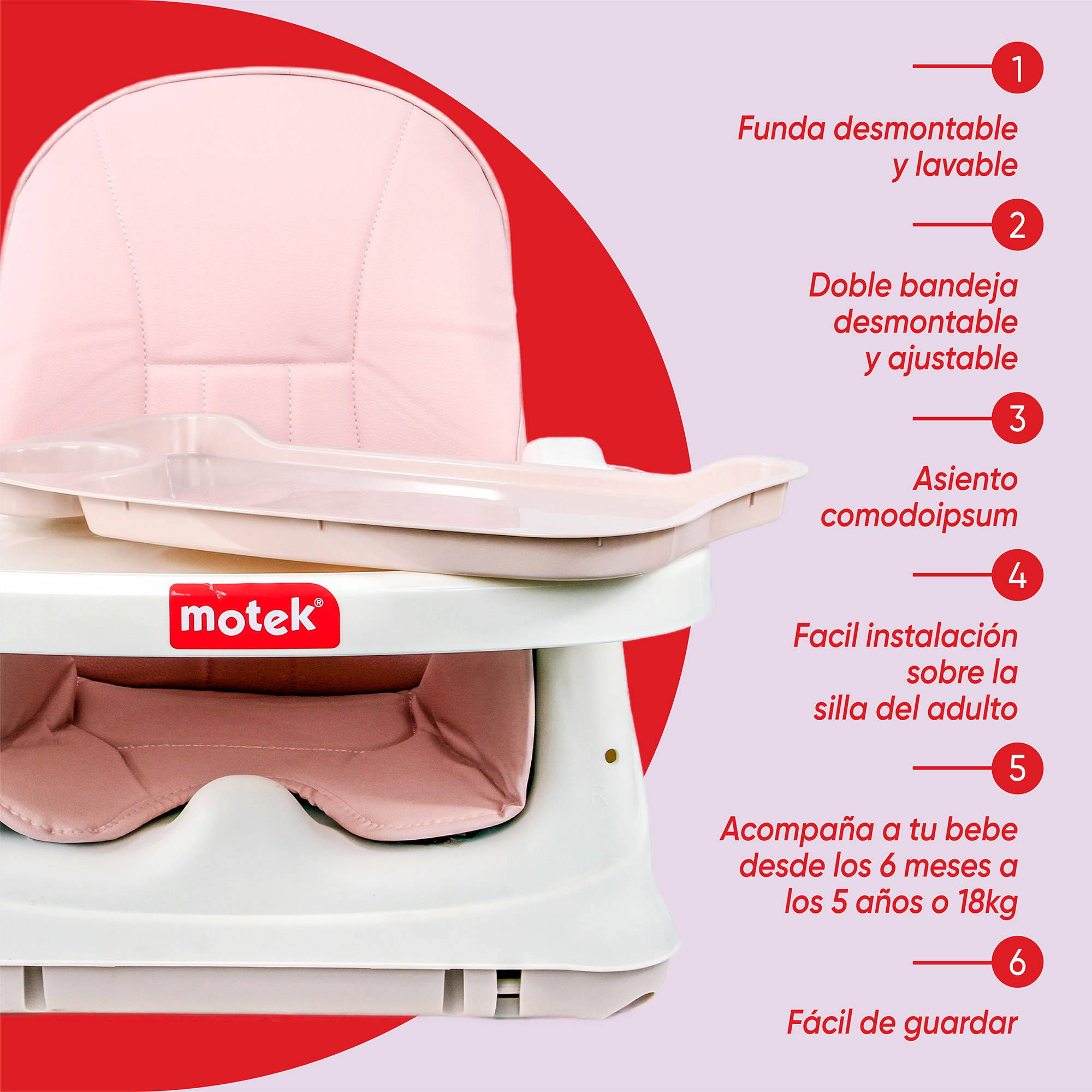Foto 3 | Silla Alta Periquera Motek Bruni 4 En 1 Comer Bebe