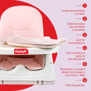 Foto 3 | Silla Alta Periquera Motek Bruni 4 En 1 Comer Bebe