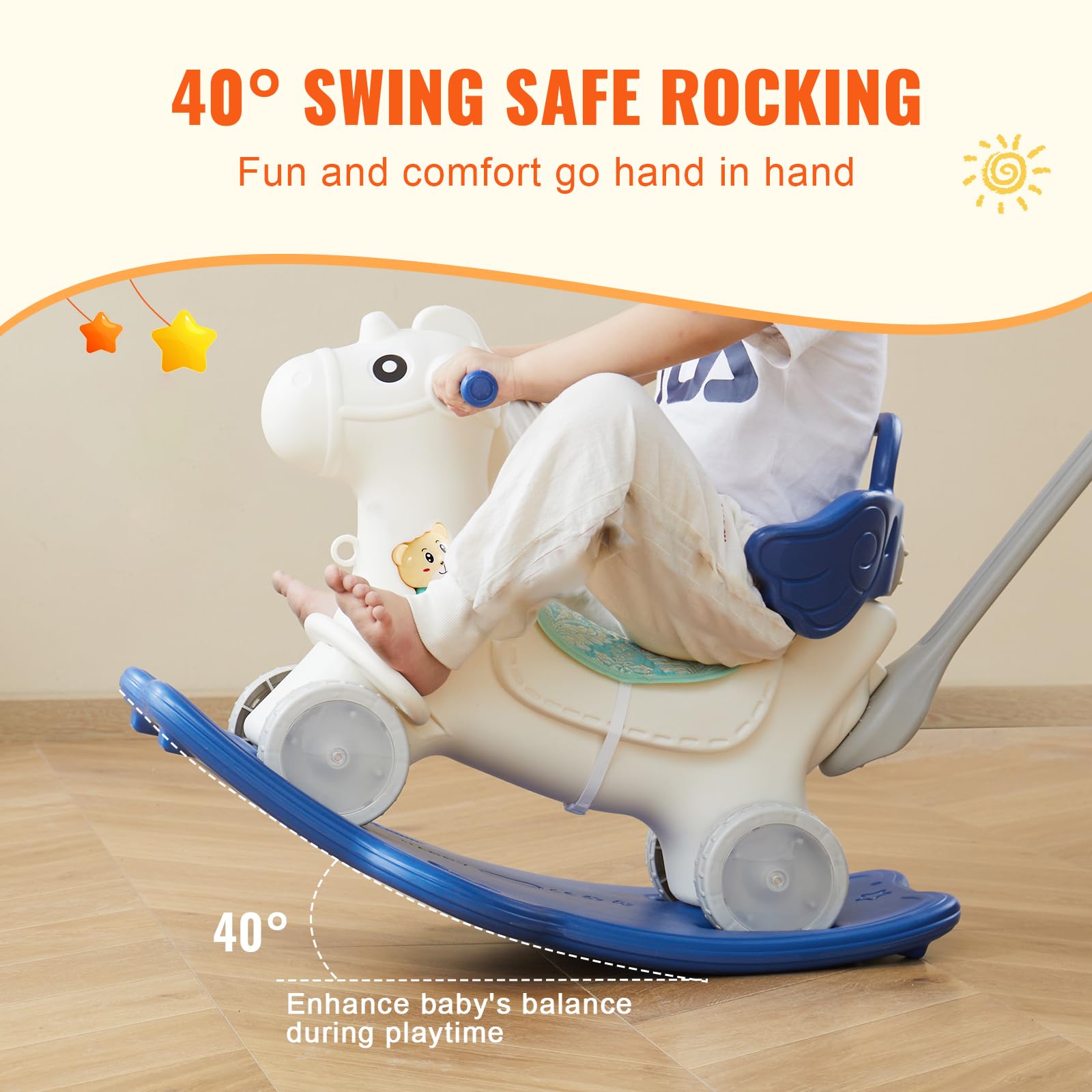 Foto 5 pulgar | Rocking Horse Vevor 4 En 1 Para Niños Pequeños De 1 A 3 Años Con Sonido - Venta Internacional.