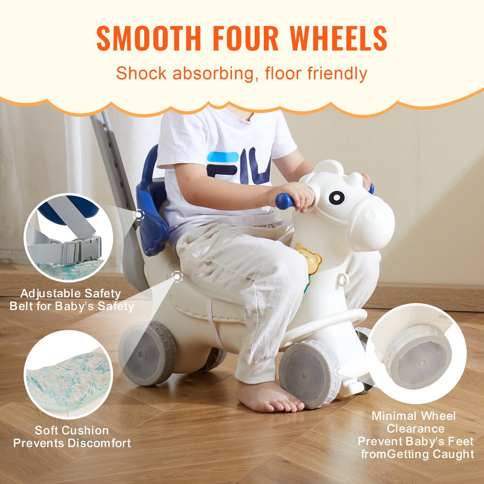 Foto 6 pulgar | Rocking Horse Vevor 4 En 1 Para Niños Pequeños De 1 A 3 Años Con Sonido - Venta Internacional.