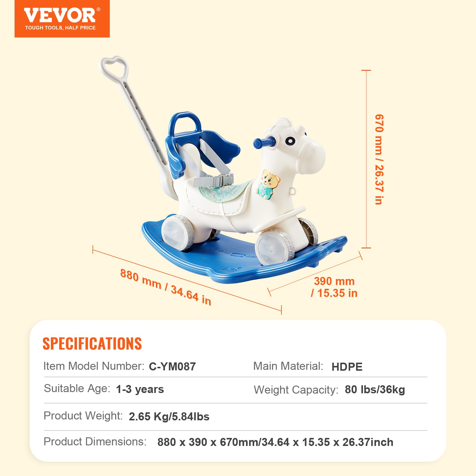 Foto 7 | Rocking Horse Vevor 4 En 1 Para Niños Pequeños De 1 A 3 Años Con Sonido - Venta Internacional.