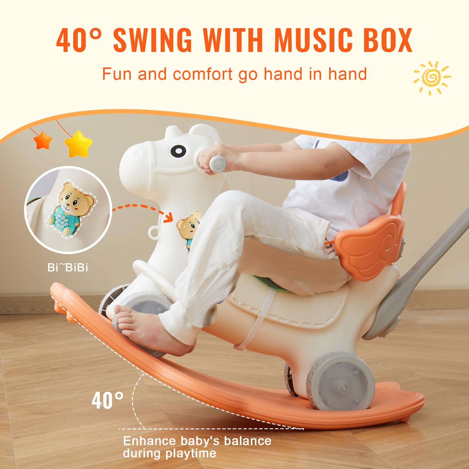 Foto 5 pulgar | Rocking Horse Vevor 4 En 1 Para Niños Pequeños De 1 A 3 Años Con Sonido - Venta Internacional.