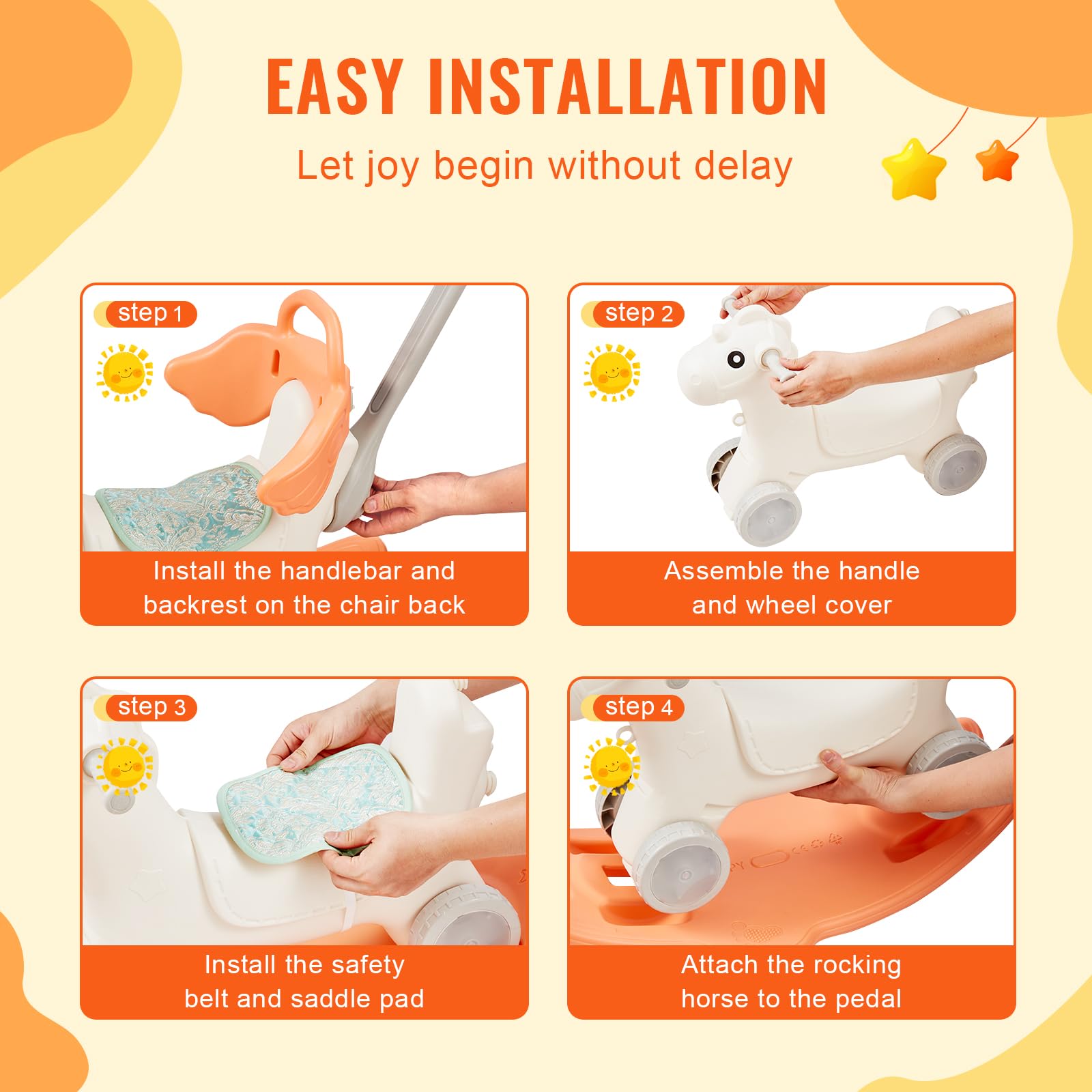 Foto 7 pulgar | Rocking Horse Vevor 4 En 1 Para Niños Pequeños De 1 A 3 Años Con Sonido - Venta Internacional.