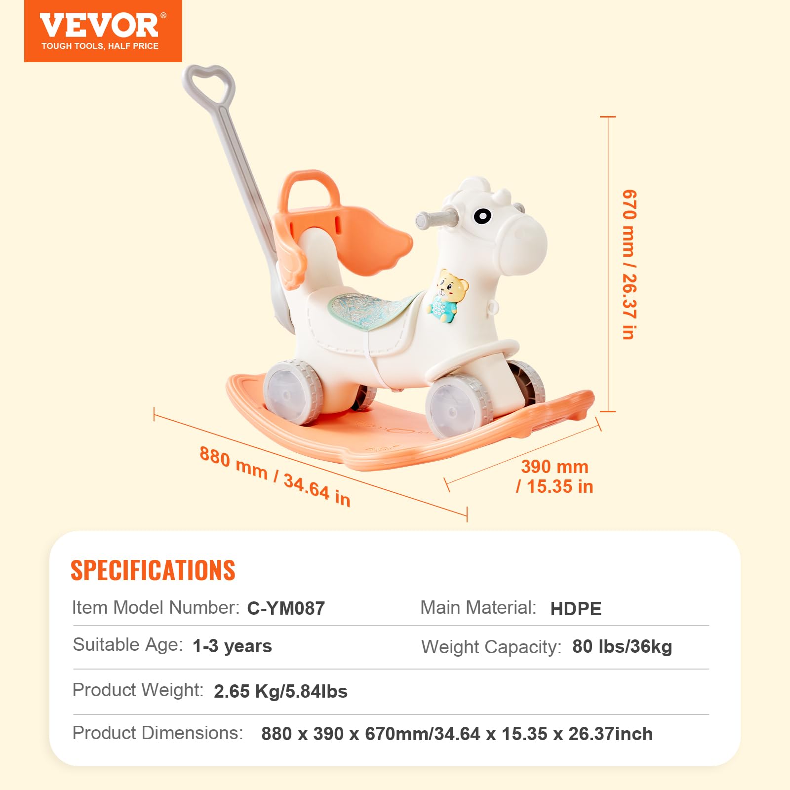 Foto 8 pulgar | Rocking Horse Vevor 4 En 1 Para Niños Pequeños De 1 A 3 Años Con Sonido - Venta Internacional.