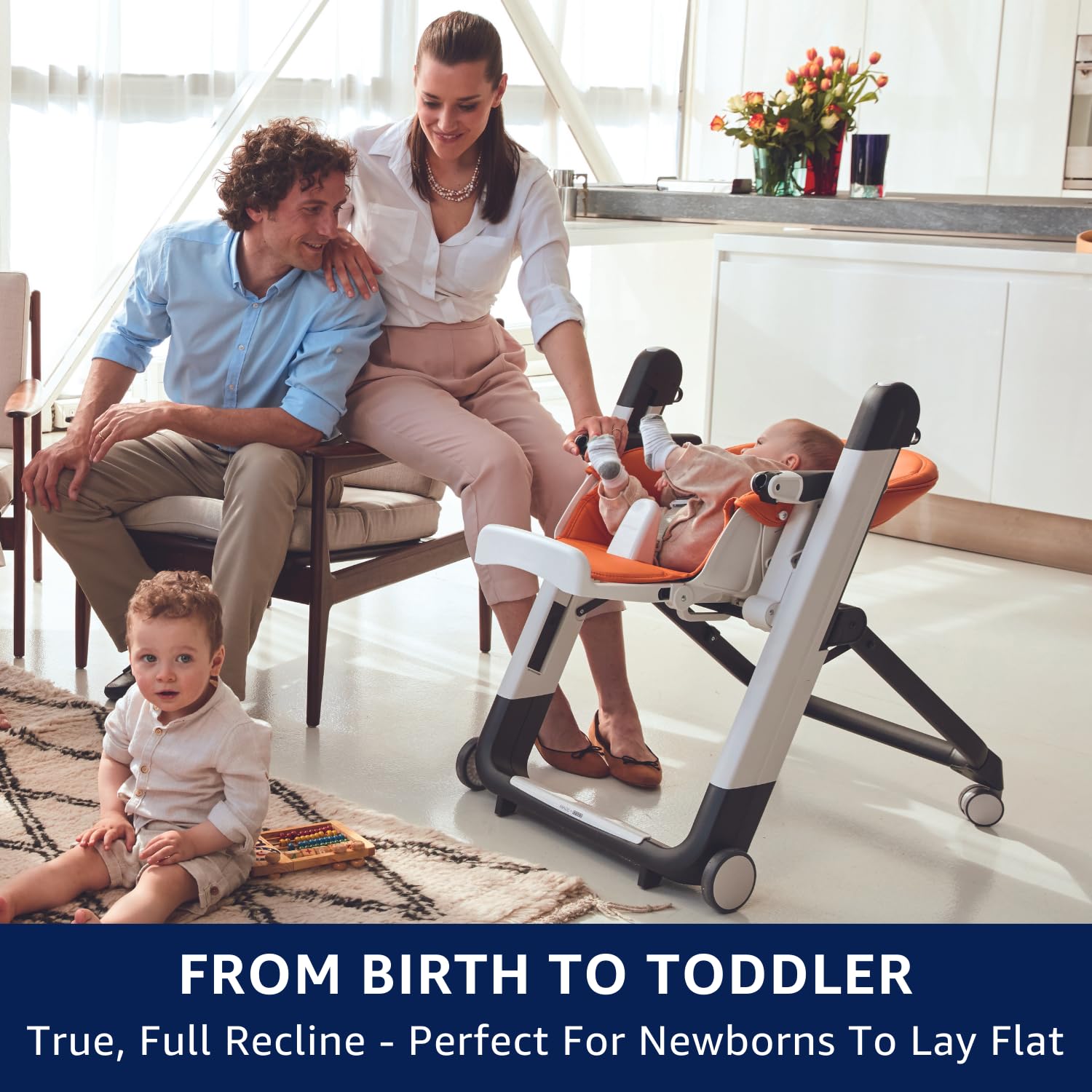 Foto 5 pulgar | Trona Peg Perego Siesta Grow Con Sillón Reclinable Para Bebés, Color Beige - Venta Internacional.