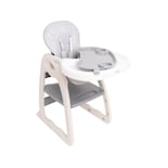 Silla Alta Periquera Gris Convertible A Escritorio (mesa Y Silla) Infantil Peke Baby
