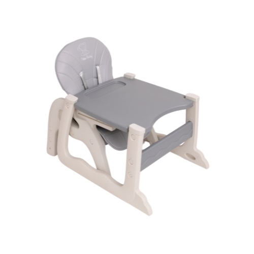 Foto 2 | Silla Alta Periquera Gris Convertible A Escritorio (mesa Y Silla) Infantil Peke Baby