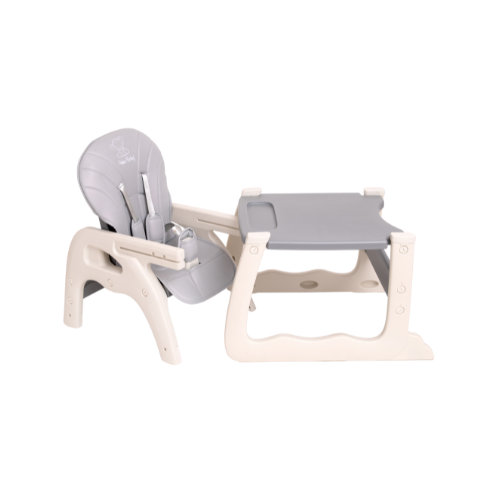 Foto 4 pulgar | Silla Alta Periquera Gris Convertible A Escritorio (mesa Y Silla) Infantil Peke Baby