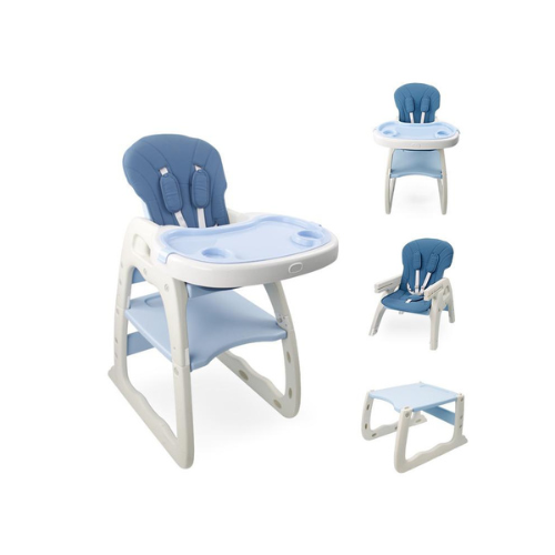 Silla Alta Periquera Azul Convertible A Escritorio (mesa Y Silla) Infantil Peke Baby