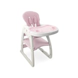 Silla Alta Periquera Rosa Convertible A Escritorio (silla Y Mesa) Infantil Peke Baby