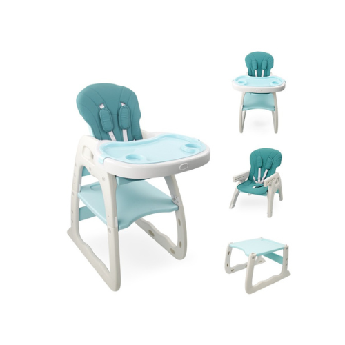 Silla Alta Periquera Verde Convertible A Escritorio (mesa Y Silla) Infantil Peke Baby