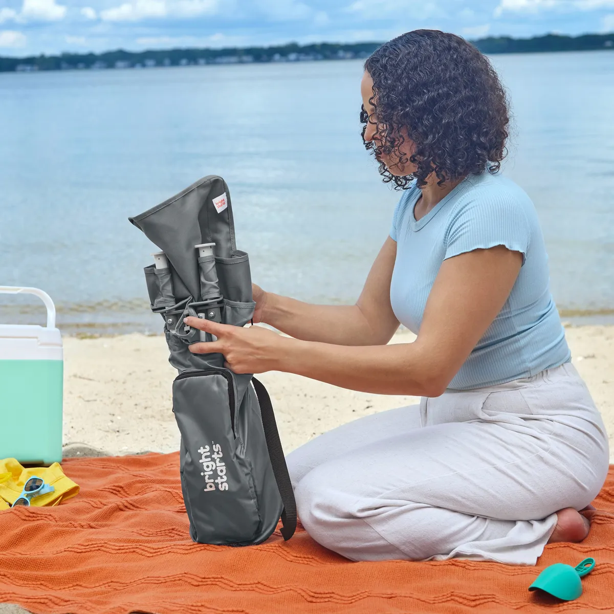 Foto 9 pulgar | Silla Periquera Bright Starts Pop N Sit Booster 3 En 1 Gris