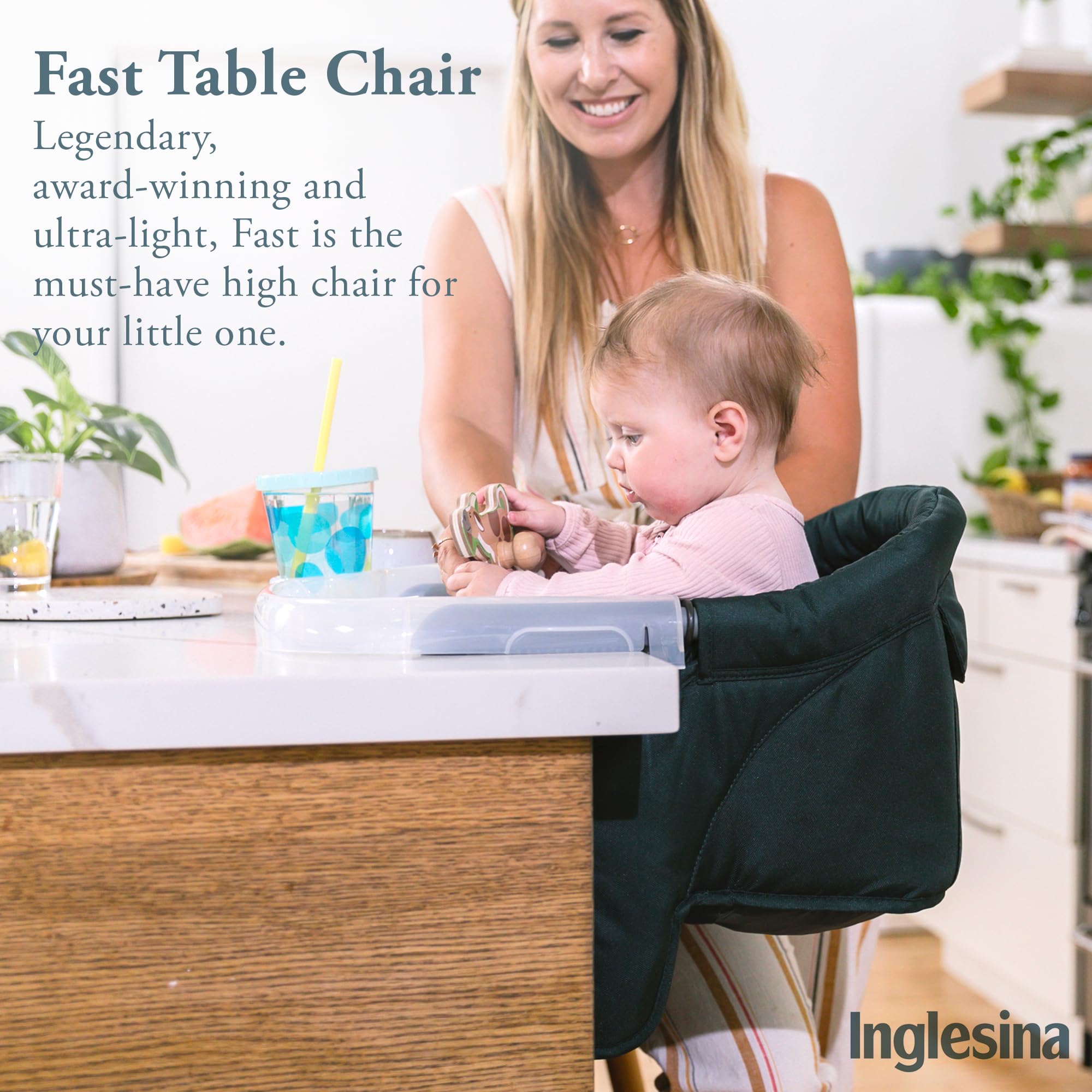 Foto 4 pulgar | Silla Alta Portátil Para Bebés Inglesina Fast Table Verde Oscuro - Venta Internacional.