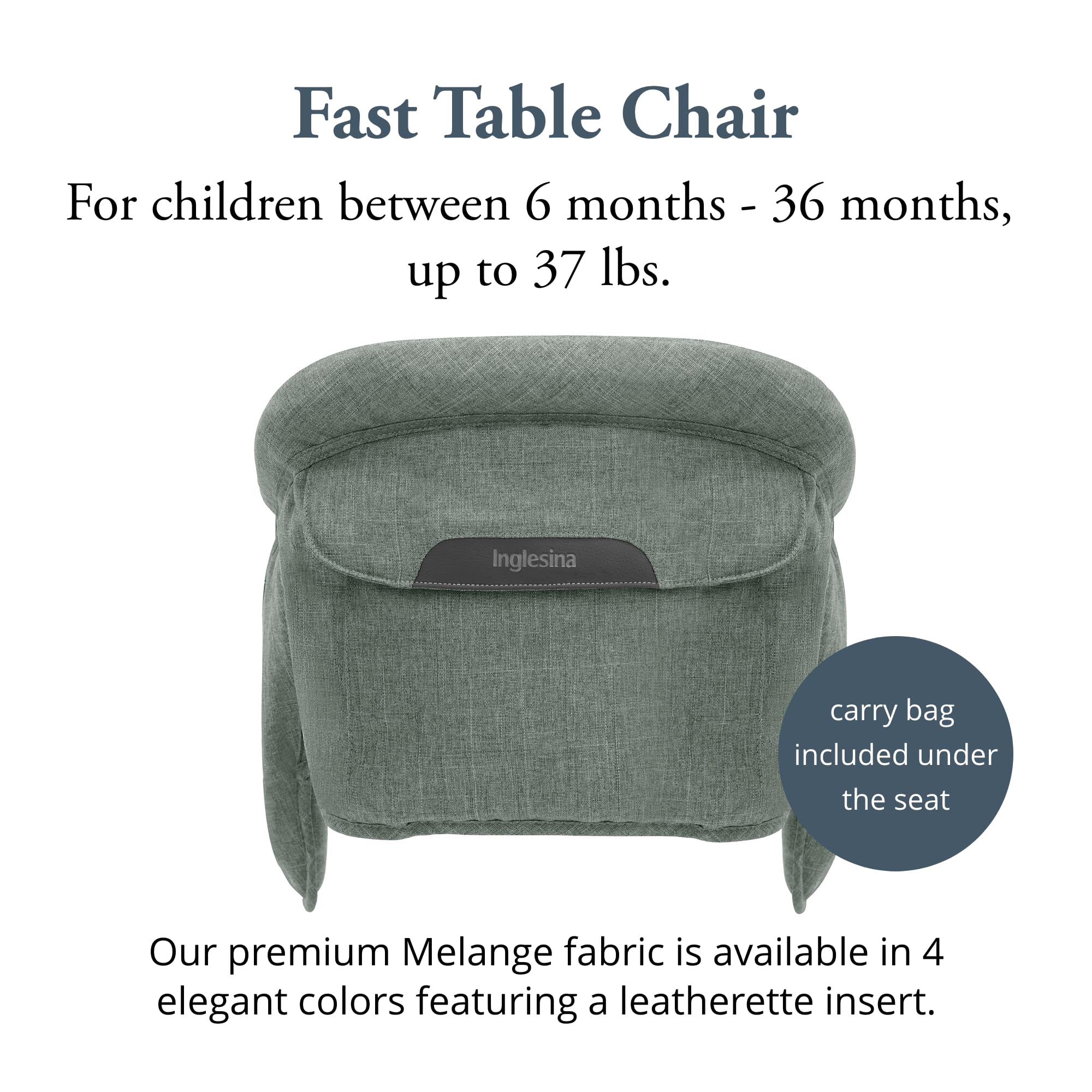 Foto 3 pulgar | Trona Portátil Inglesina Fast Table Pino Green Melange - Venta Internacional.