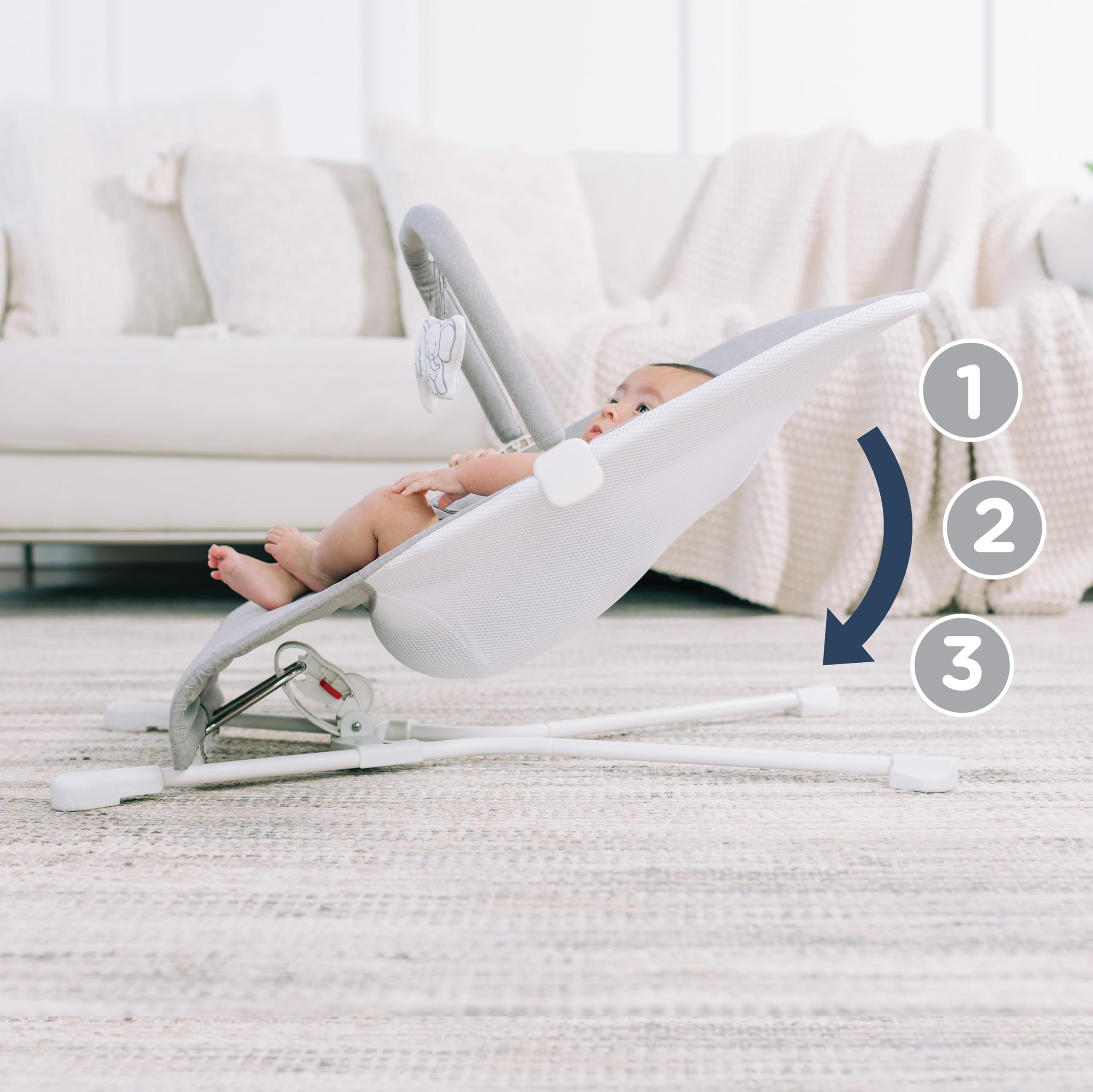 Foto 6 | Baby Bouncer Baby Delight Highland Para Bebés De 0 A 6 Meses, Color Gris - Venta Internacional.