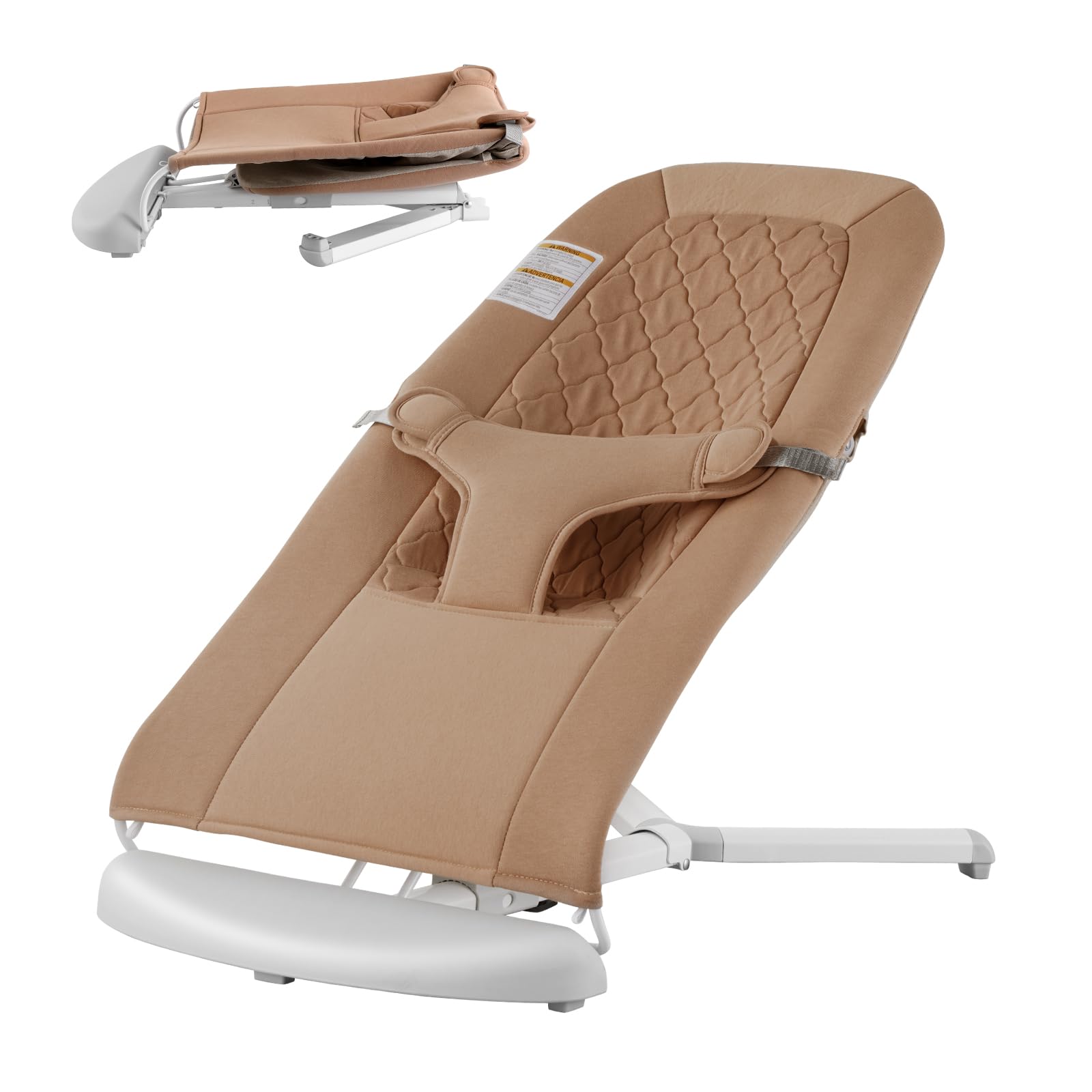Asiento Plegable Baby Bouncer Vevor Para Bebés De 0 A 9 Meses, Color Camel - Venta Internacional. $1,436