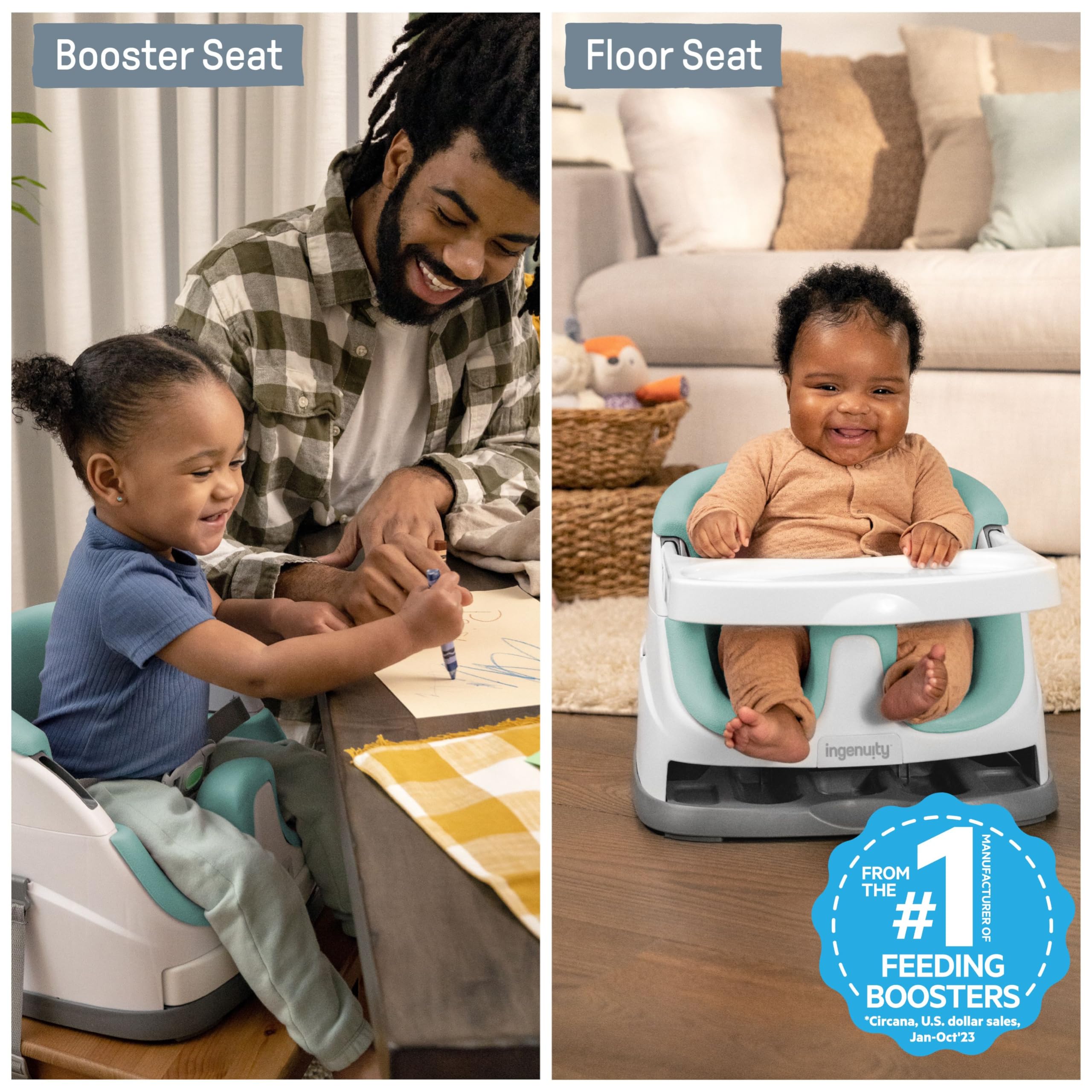 Foto 3 pulgar | Asiento De Suelo Con Alimentación Elevadora Y Asiento De Suelo Ingenuity Baby Base 2 En 1 - Venta Internacional.