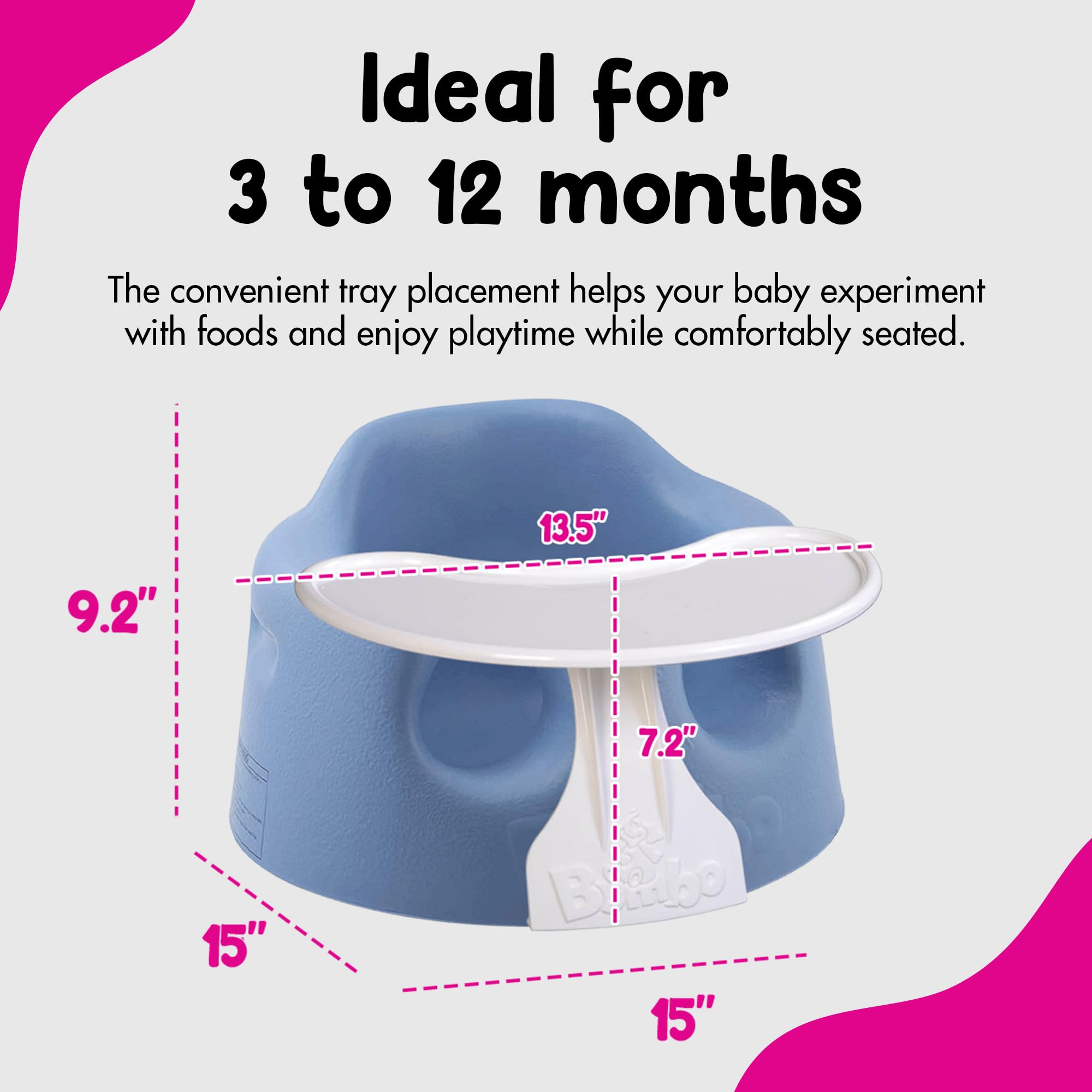 Foto 4 pulgar | Asiento De Suelo Para Bebé Bumbo Con Bandeja, Color Azul Claro - Venta Internacional.
