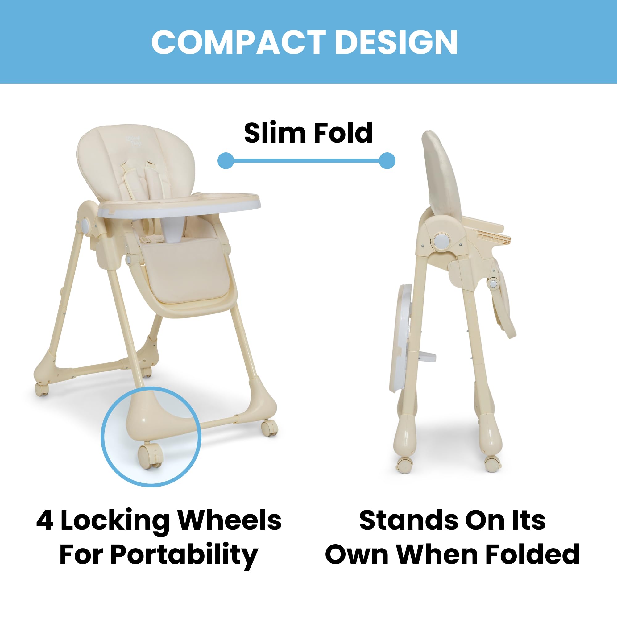 Foto 3 | Trona Delta Children Little Folks 2 En 1 Slimfold Cream - Venta Internacional.