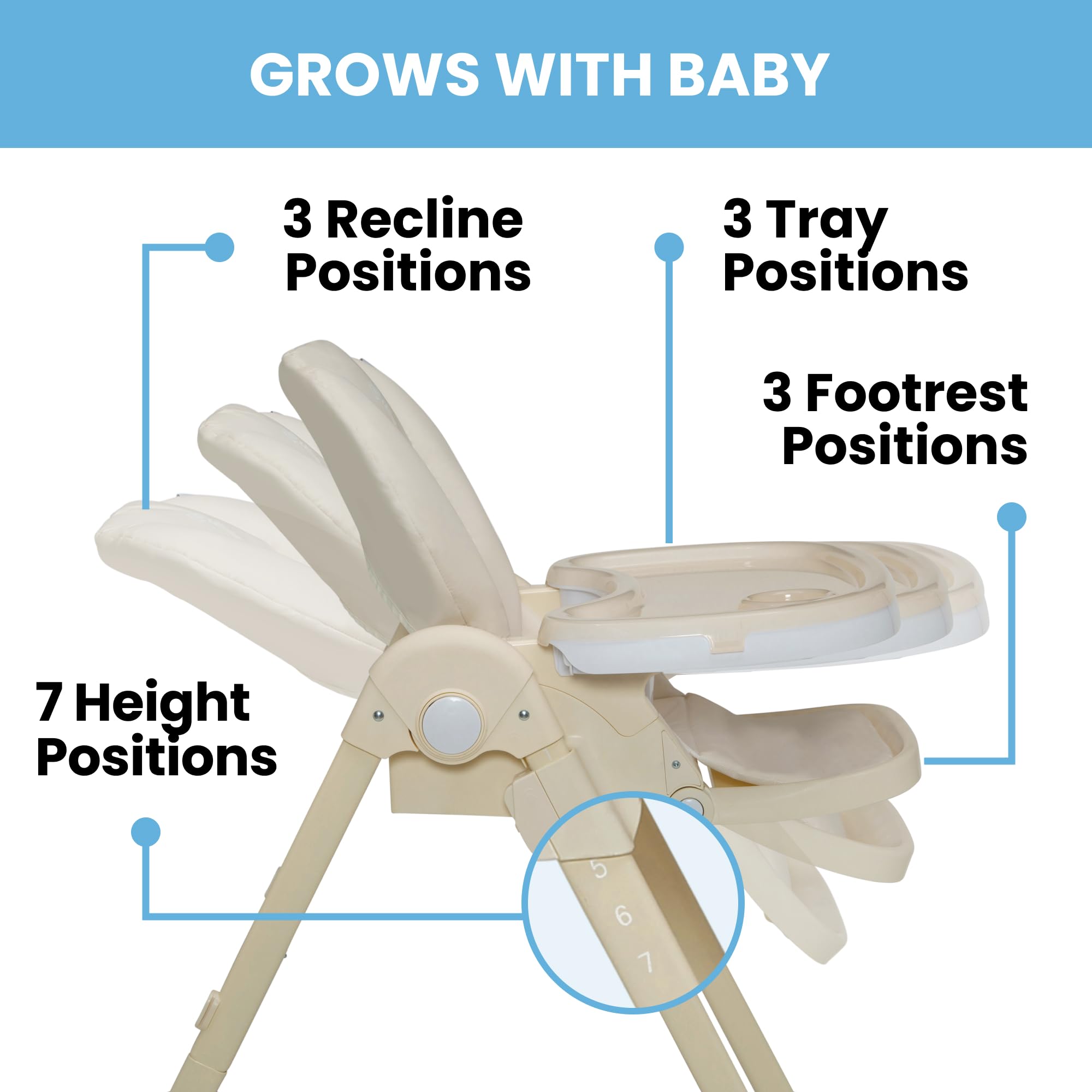 Foto 5 pulgar | Trona Delta Children Little Folks 2 En 1 Slimfold Cream - Venta Internacional.