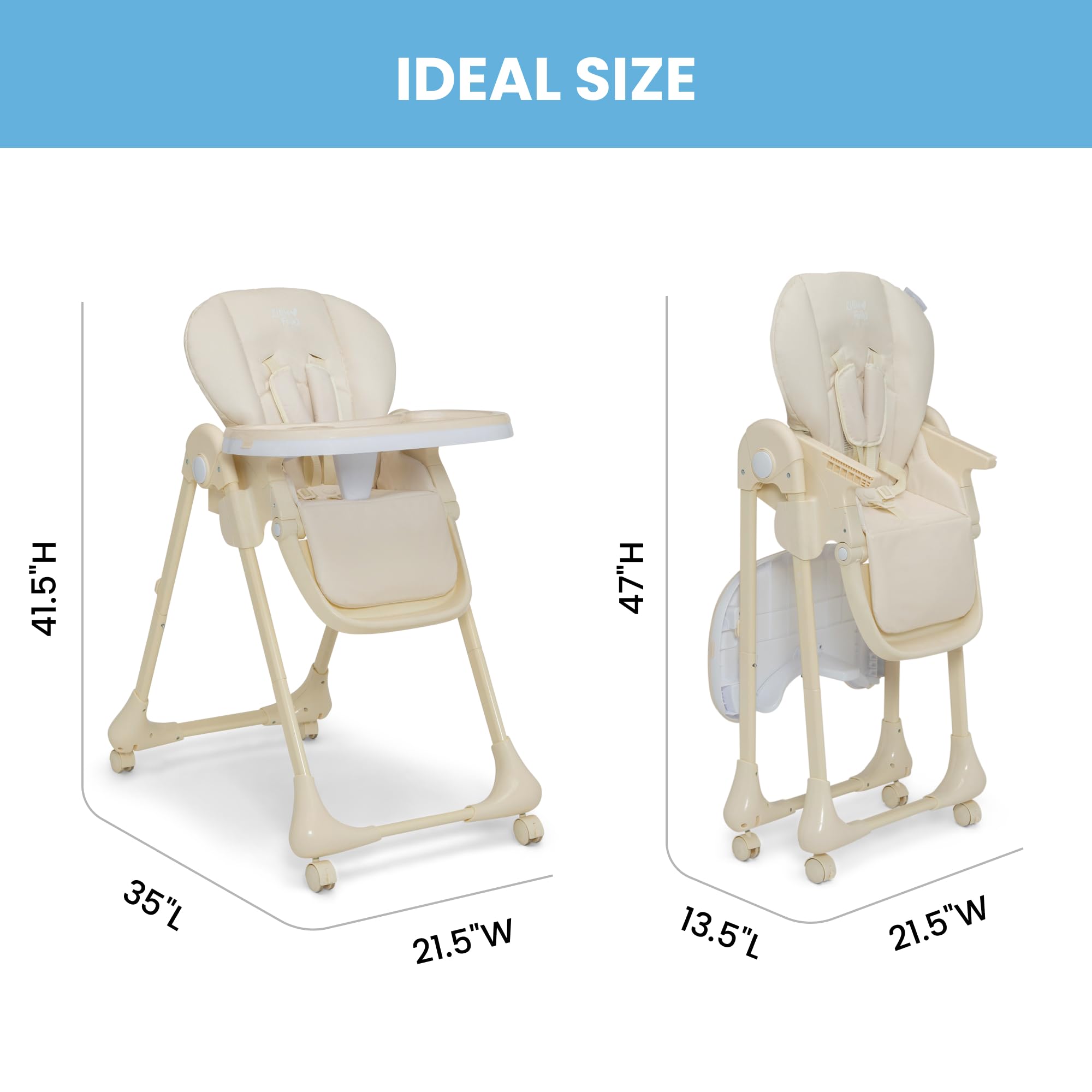 Foto 7 pulgar | Trona Delta Children Little Folks 2 En 1 Slimfold Cream - Venta Internacional.