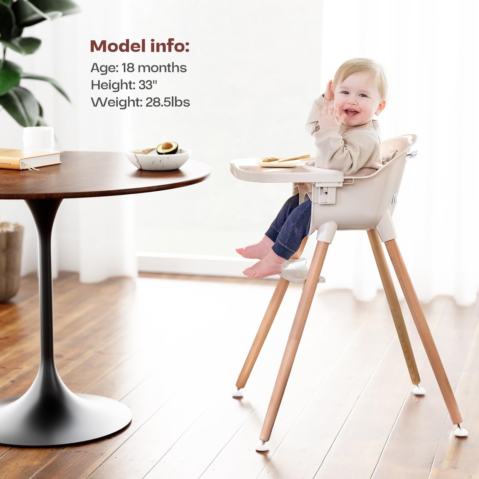 Foto 3 pulgar | Trona De Madera Fodoss 3 En 1 Para Bebés Y Niños Pequeños - Venta Internacional.