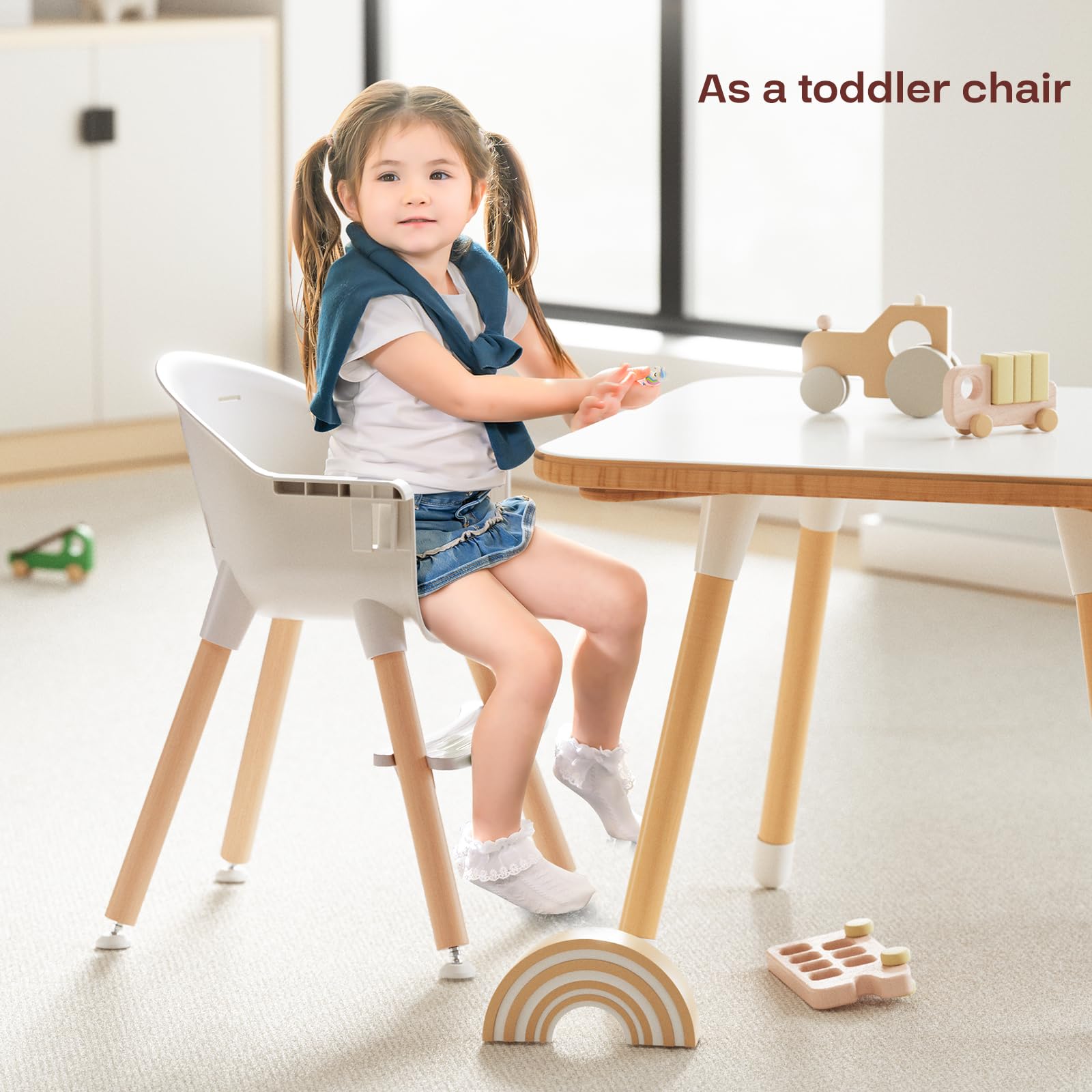 Foto 5 pulgar | Trona De Madera Fodoss 3 En 1 Para Bebés Y Niños Pequeños - Venta Internacional.